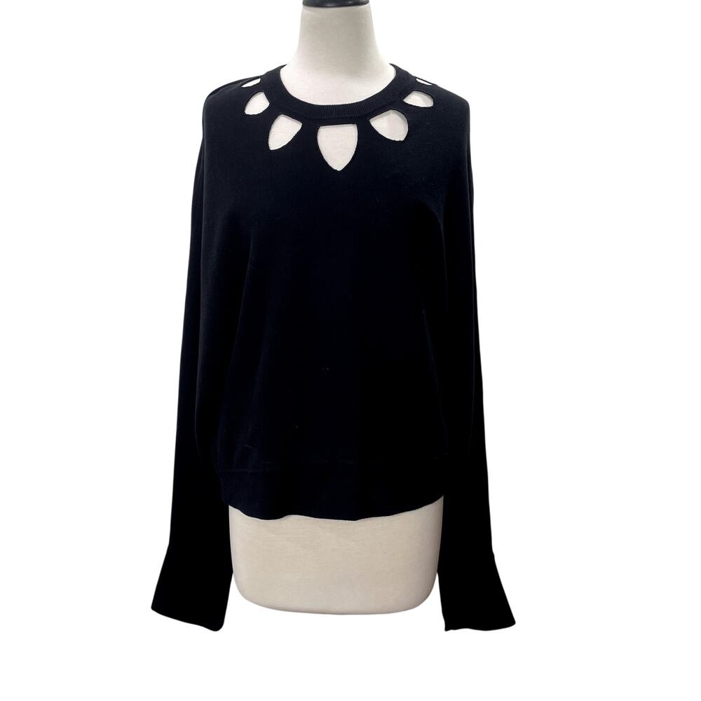 IRO Size M Lazina nSweater Petal Cutout Neckline Dolman Sleeve Pullover Black